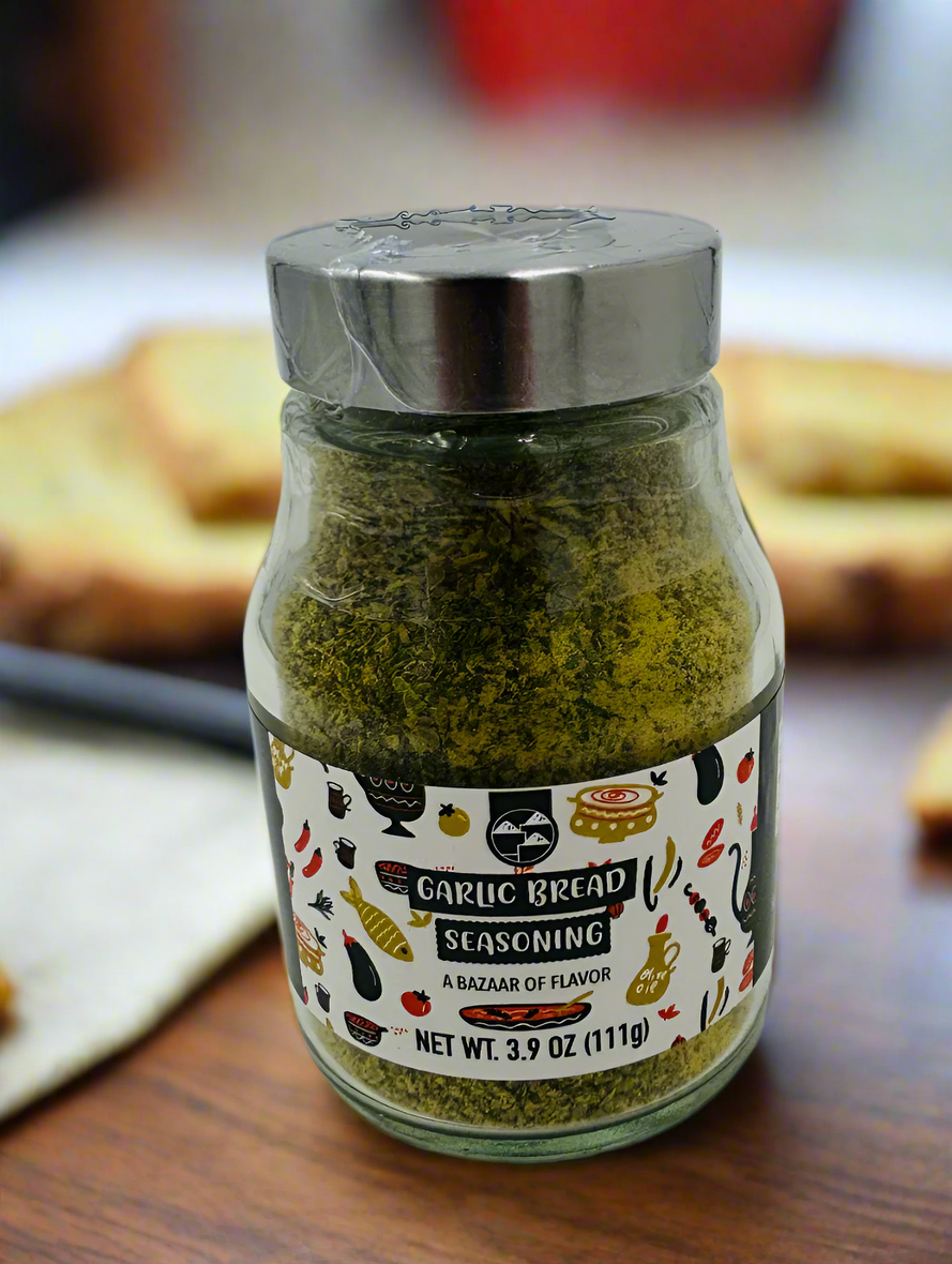 Garlic Bread Seasoning Milk Jar Stainless Steel Cap 3.9 oz