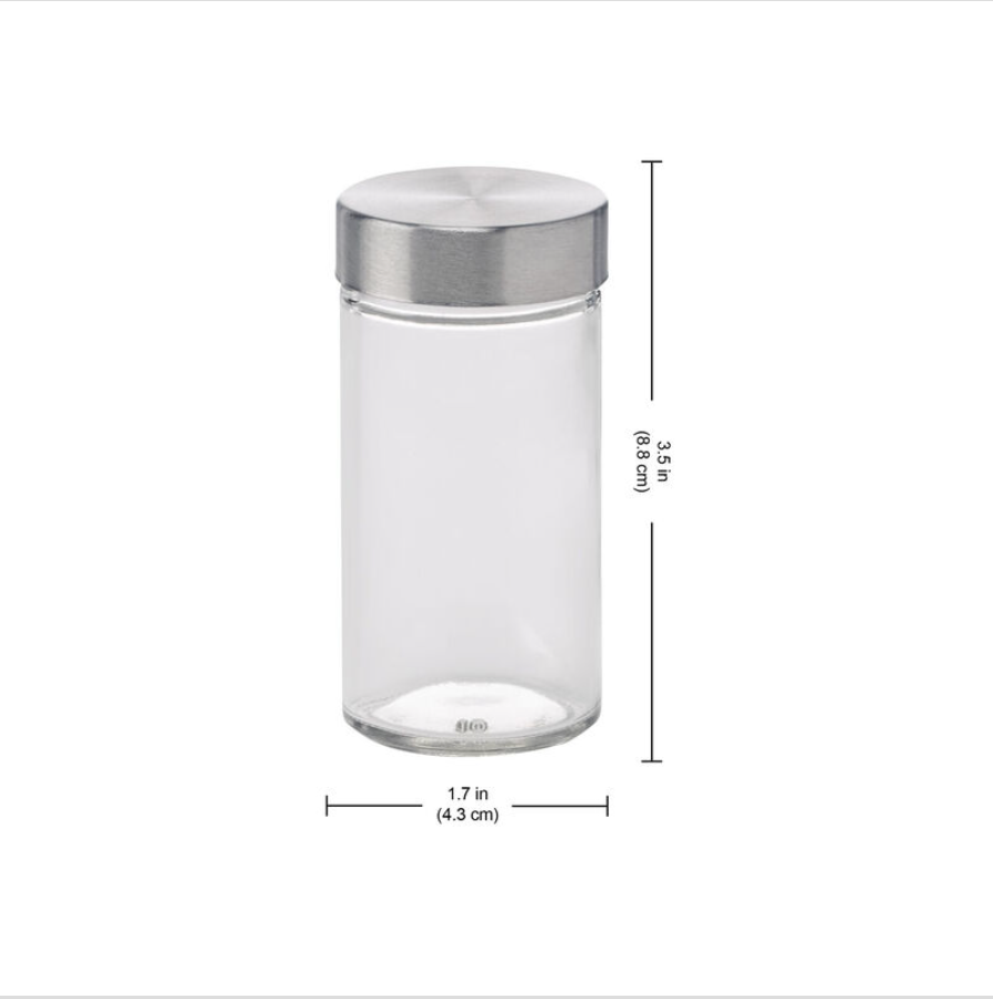 Kamenstein 12-Pack 3 oz Empty Jars with Stainless Steel Caps